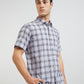 Colorplus Purple Checks Regular Fit Cotton Casual Shirt