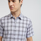 Colorplus Purple Checks Regular Fit Cotton Casual Shirt