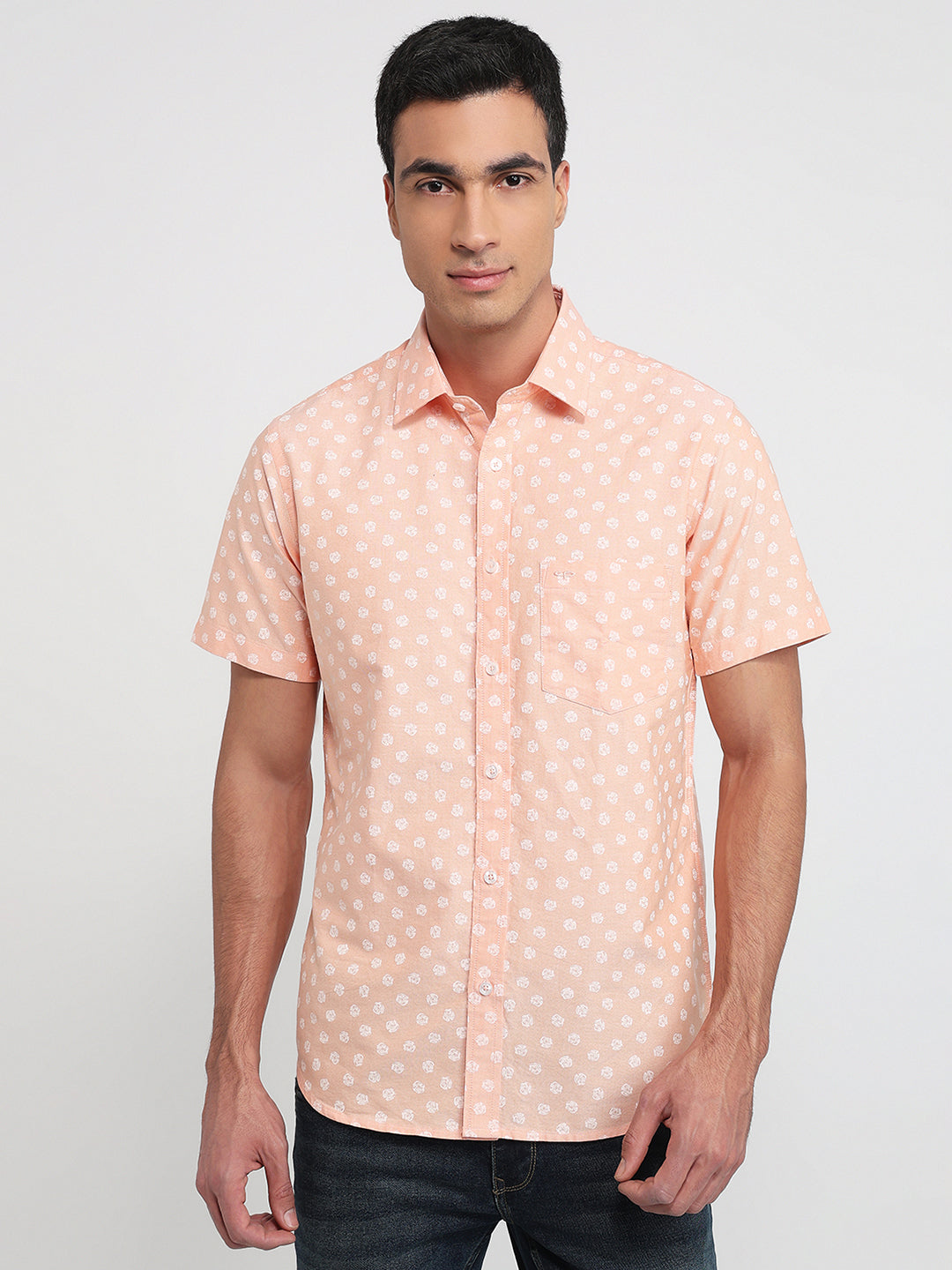 Colorplus Men Orange Regular Fit Print Casual Shirt – MyRaymond