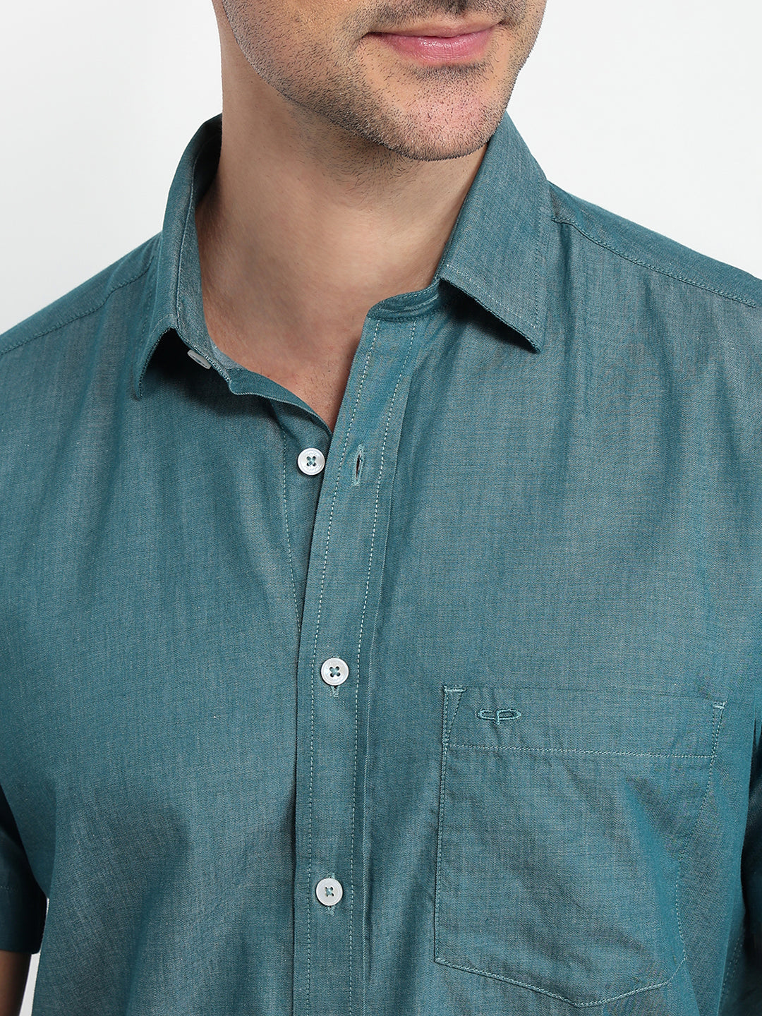 Colorplus Men Green Solid Regular Fit Cotton Casual Shirt – MyRaymond