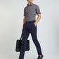 Colorplus Blue Solid Piece Dyed Slim Fit Cotton Blend Trouser