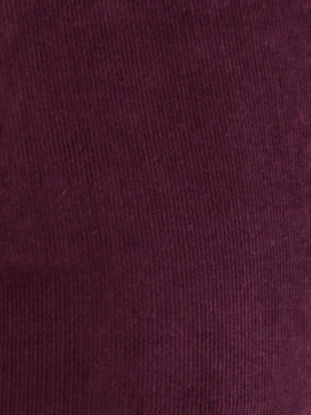 Colorplus Maroon Solid Piece Dyed Slim Fit Cotton Trouser