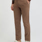 Colorplus Brown Solid Piece Dyed Slim Fit Cotton Blend Trouser