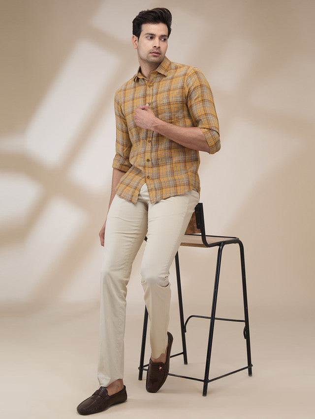 Colorplus Men Brown Slim Fit Solid Trouser – MyRaymond