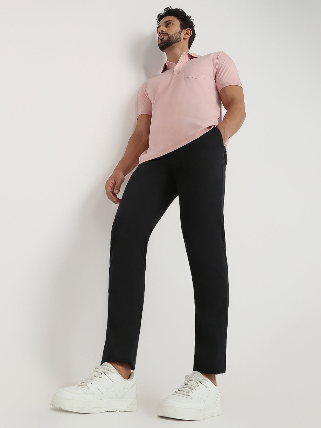 Colorplus Men Black Slim Fit Plain Trouser – MyRaymond