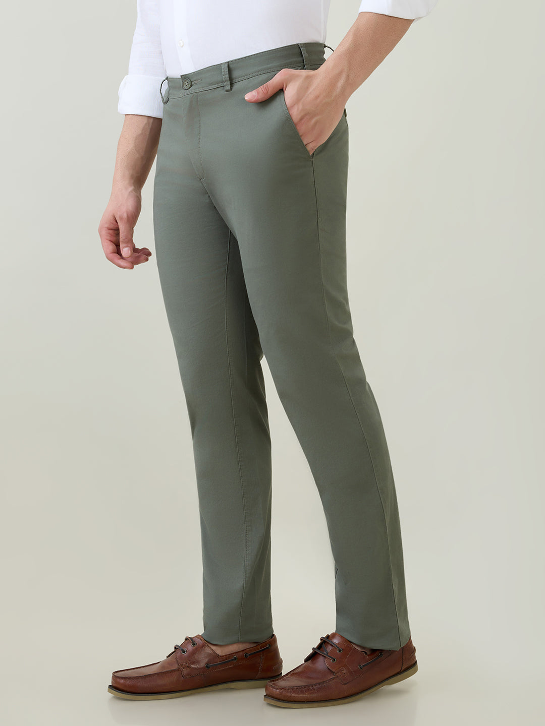Colorplus Men Green Slim Fit Twill Trouser – MyRaymond