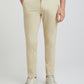 Men Khaki Nuvo Fit Solid Piece Dyed Cotton Blend Trouser