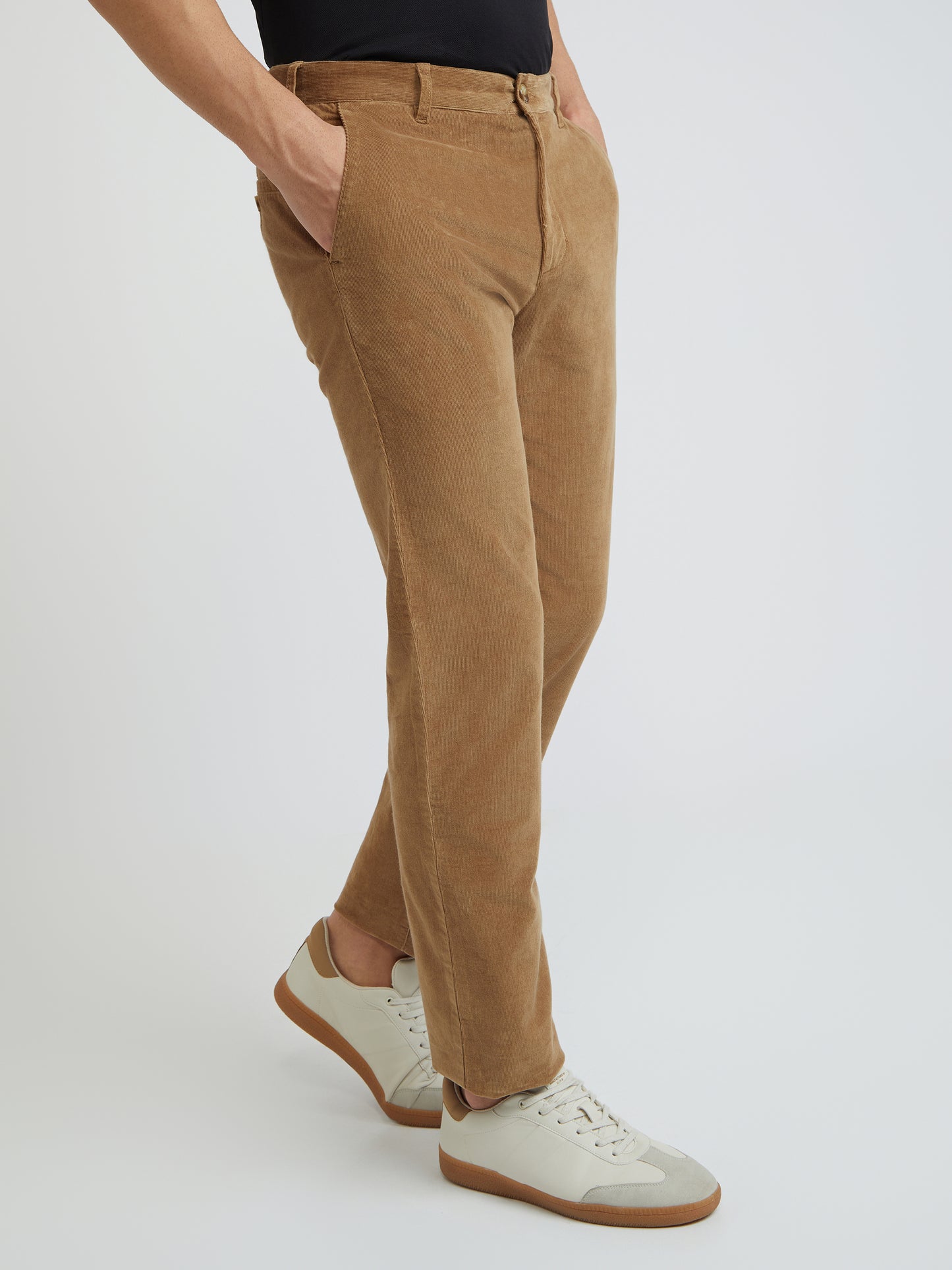 Colorplus Khaki Solid Piece Dyed Regular Fit Cotton Blend Trouser