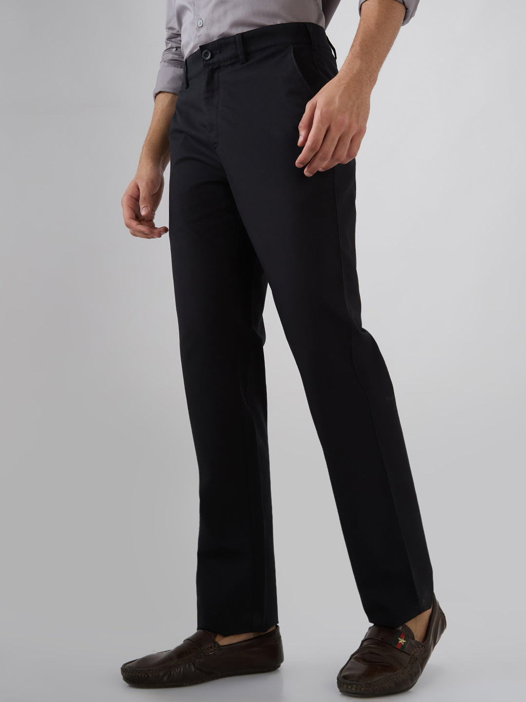 Colorplus Men Black Regular Fit Solid Piece Dyed Trouser – MyRaymond