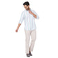 ColorPlus Men Grey Solid Piece Dyed Regular Fit Cotton Blend Trouser