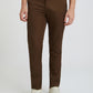 Colorplus Brown Solid Regular Fit Cotton Trouser