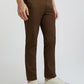 Colorplus Brown Solid Regular Fit Cotton Trouser