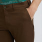 Colorplus Brown Solid Regular Fit Cotton Trouser