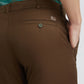 Colorplus Brown Solid Regular Fit Cotton Trouser