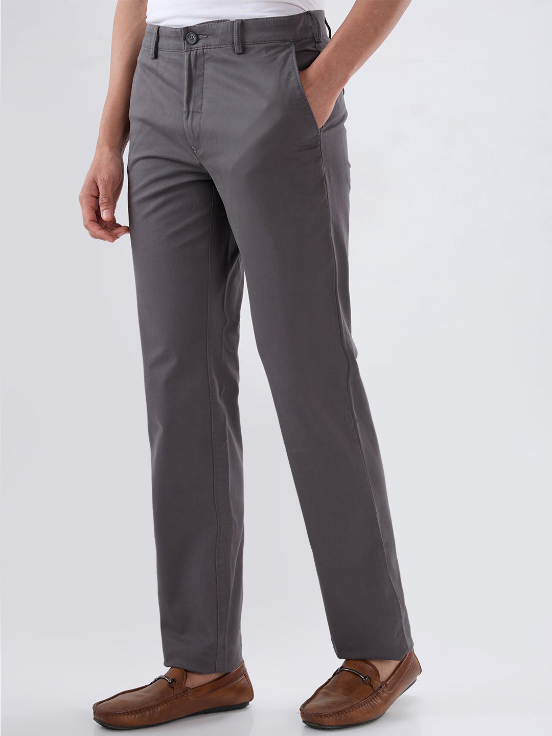 Colorplus Men Grey Regular Fit Twill Trouser – MyRaymond