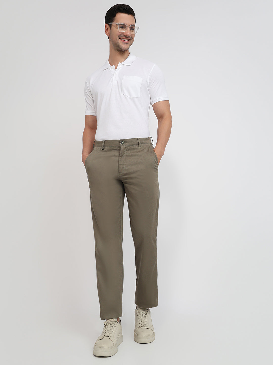 Colorplus Men Green Regular Fit Print Trouser – MyRaymond