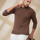 Colorplus Men Brown Plain Regular Fit Wool Blend Sweater