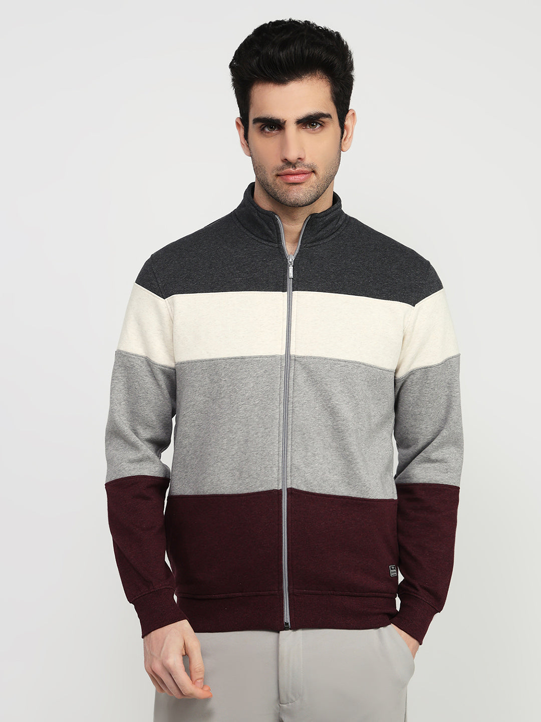 Colorplus Men Black Solid Regular Fit Cotton Blend Sweatshirt – MyRaymond