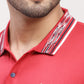 Colorplus Men Red Solid Regular Fit Half Sleeve Polo Neck T-Shirt