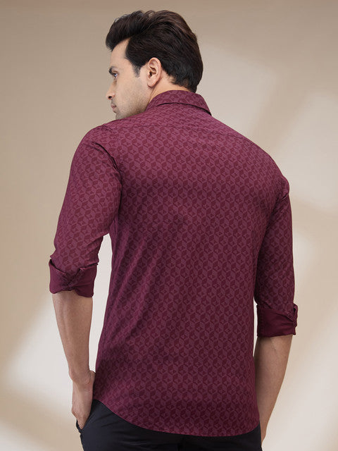 Maroon Variant Colorplus Men Maroon Slim Fit Printed Casual Shirt – MyRaymond