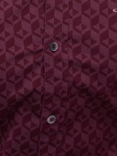 Colorplus Men Maroon Printed Slim Fit Cotton Blend Casual Shirts
