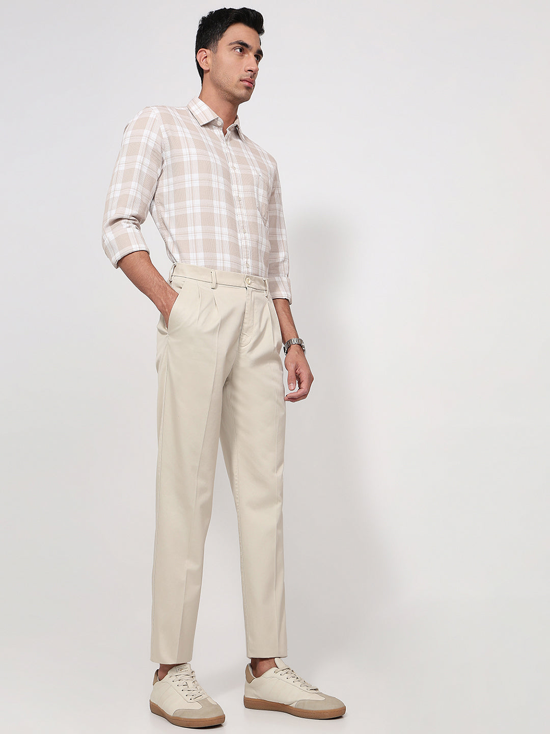 Colorplus Men Fawn Comfort Fit Twill Trouser – MyRaymond