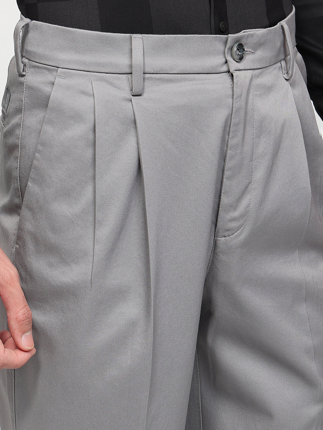 Colorplus Men Grey Comfort Fit Twill Trouser – MyRaymond