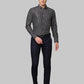 Park Avenue Grey Stripe Slim Fit Cotton Formal Shirt