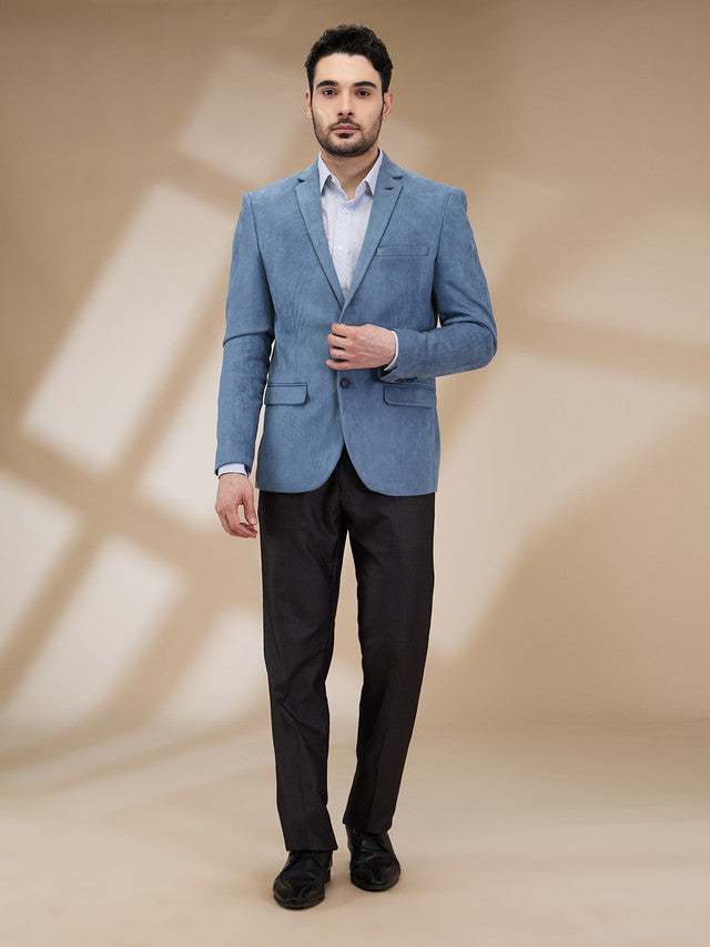 Park Avenue Men Blue Plain Slim Fit Polyester Blend Blazer – MyRaymond