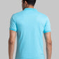 Park Avenue Men Blue Solid Regular Fit Half Sleeve Polo Neck T-Shirt