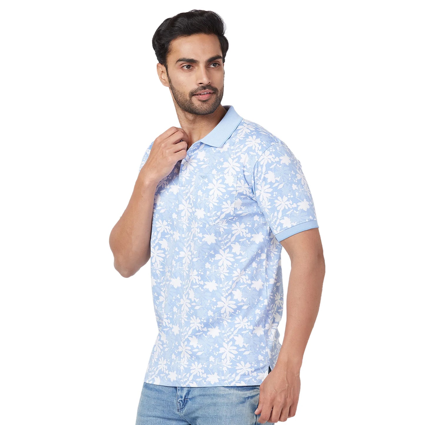 Park Avenue Men Red Print Slim Fit Cotton T-Shirt
