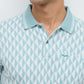 Park Avenue Men Green Slim Fit Jacquard Polo Neck Collar T-shirt