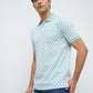 Park Avenue Men Green Slim Fit Jacquard Polo Neck Collar T-shirt