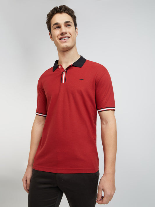 Men Slim Fit White Polo