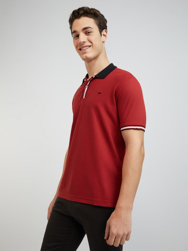 Men Slim Fit White Polo