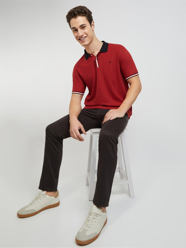 Men Slim Fit White Polo