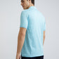 Men Blue Slim Fit Solid Cotton Polyester Blend Round Neck Collar Polo T-Shirt