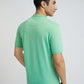 Men Petrol Slim Fit Two Tone Cotton Polyester Blend Round Neck Collar Polo T-Shirt