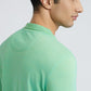 Men Petrol Slim Fit Two Tone Cotton Polyester Blend Round Neck Collar Polo T-Shirt