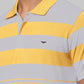 Park Avenue Men Yellow Stripe Slim Fit Cotton Blend T-Shirt