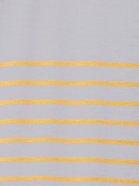 Park Avenue Men Yellow Stripe Slim Fit Cotton Blend T-Shirt