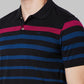 Park Avenue Men Black Stripe Slim Fit Cotton Blend T-Shirt