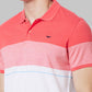 Park Avenue Men Red Slim Fit Stripe T-Shirt