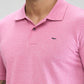 Park Avenue Pink Solid Slim Fit Cotton Blend T-Shirt