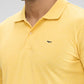 Park Avenue Yellow Solid Slim Fit Cotton Blend T-Shirt