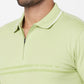 Park Avenue Green Printed Slim Fit Cotton Blend T-Shirt