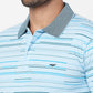 Park Avenue Blue Stripe Slim Fit Cotton Blend T-Shirt