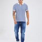 Park Avenue Men Blue Slim Fit Printed Polo Neck Collar T-Shirt