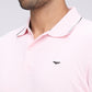 Park Avenue Pink Solid Slim Fit Half Sleeve Cotton Blend T-Shirt