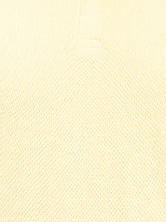 Park Avenue Yellow Solid Slim Fit Half Sleeve Cotton Blend T-Shirt